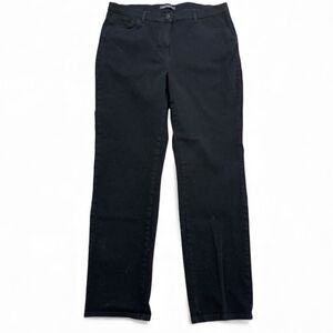 M&S Straight‎ Leg Stretchy Black Denim Jeans Women's Size 16 (34)